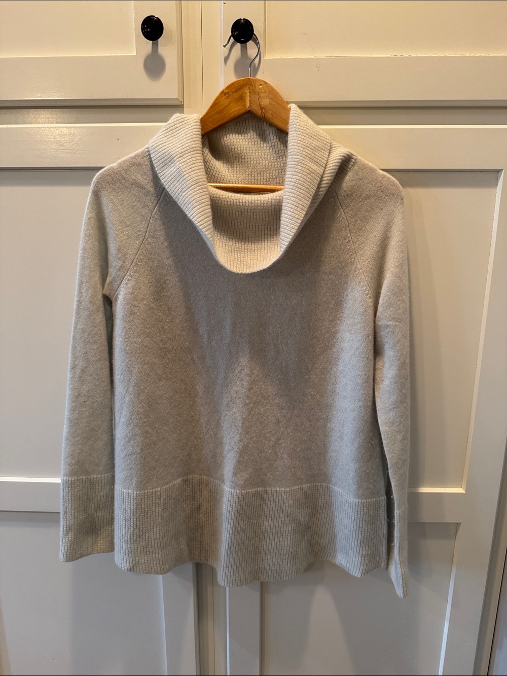 Cozy Cream Cashmere Cowl-Neck Women's Sweater
